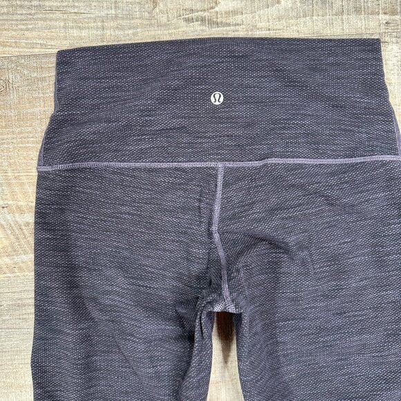 Lululemon Wunder Under Pant Roll Down Diamond Jacquard Space Dye Black Nightfall - Picture 2 of 8